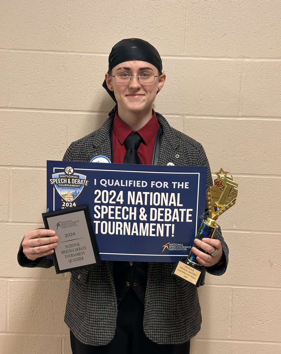 Norton’s Saige Wilson is headed to the National Speech and Debate Tournament in June! After two long days of competition at Glen Oak this weekend, Saige placed in the top of the field in Original Oratory. Congratulations, Saige!