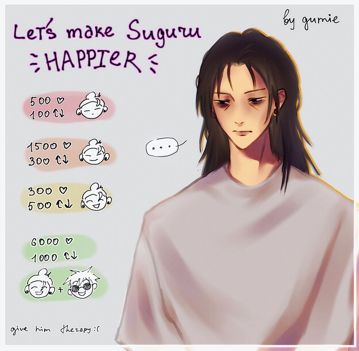 1gumie's tweet photo. hi friends i have a game for you :3
#getosuguru #呪術廻戦 #jjk https://t.co/RjqFHBfbtc