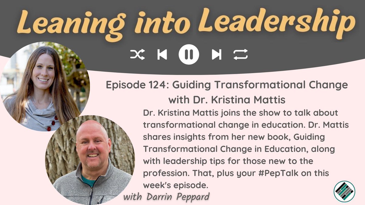 Darrin M Peppard Ed.D. #RoadToAwesome (@darrinmpeppard) on Twitter photo This week on Leaning into Leadership I’m sitting down with my friend and new @_RoadToAwesome_ author <a href="/kristinamattis/">Kristina Mattis, EdD</a>
Kristina’s new book, Guiding Transformational Change in Education, is out and it’s THE playbook for leaders who are charged with navigating educational change This week on Leaning into Leadership I’m sitting down with my friend and new @_RoadToAwesome_ author <a href="/kristinamattis/">Kristina Mattis, EdD</a>
Kristina’s new book, Guiding Transformational Change in Education, is out and it’s THE playbook for leaders who are charged with navigating educational change