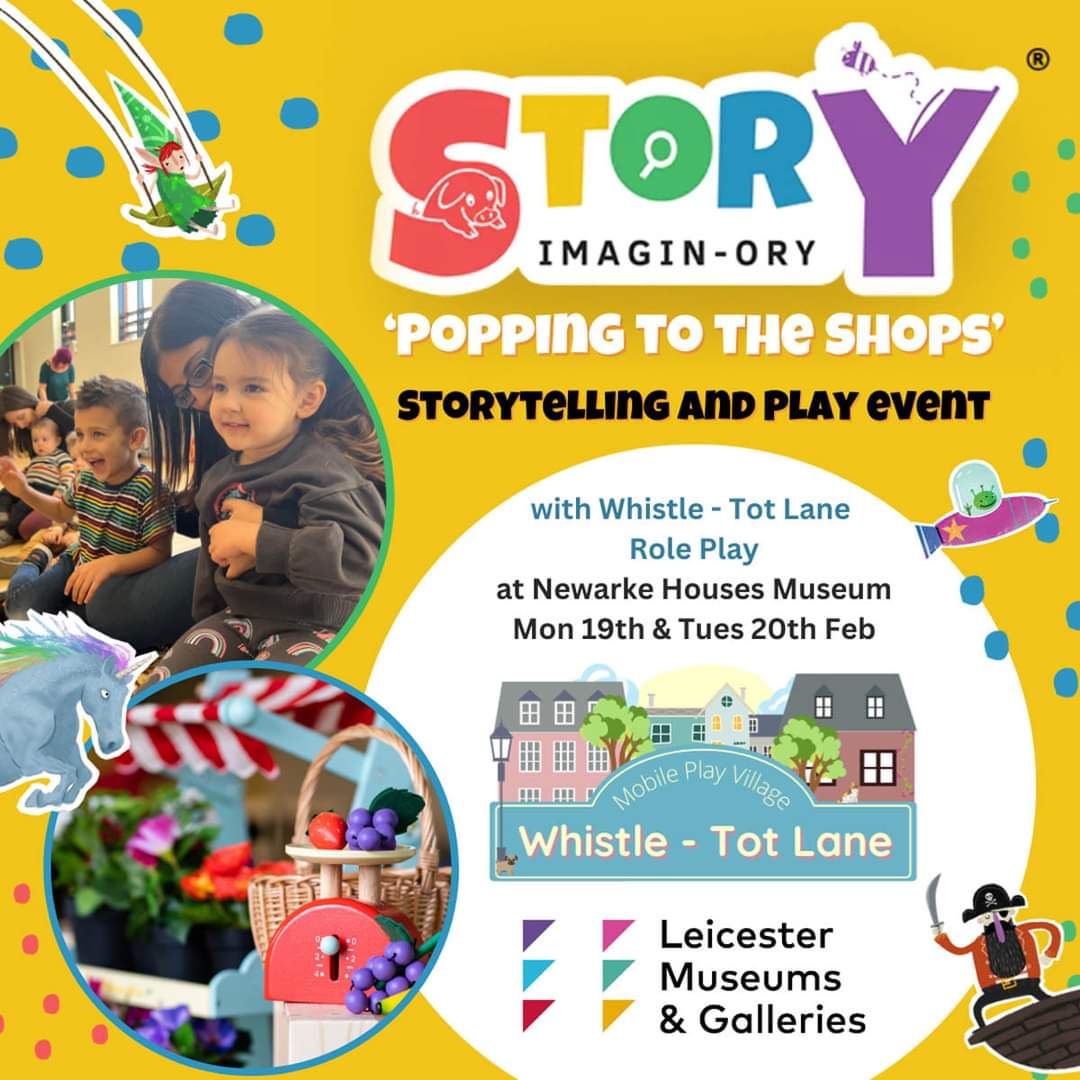 We're excited to welcome @StoryImaginory to #NewarkeHouses! 

Featuring playtime, sensory activity time and interactive #storytelling, these sessions are the perfect treat for little ones. 😃 Booking essential, book your place via the link tinyurl.com/9sdbc5ps

#Leicester