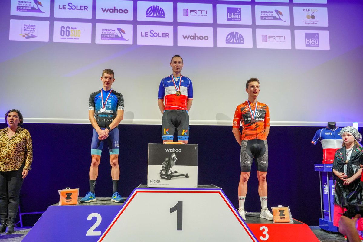 FFCyclisme's tweet photo. Suite et fin de ces championnats de France de E-cycling 2024 !

Podium Elite F
🥇 Mélanie GUISEPPIN
🥈 Clara LE GROS
🥉 Milène PROUST

Podium Elite H
🥇 Geoffrey MILLOUR
🥈 Clément CAMBIER
🥉 Sébastien HAVOT

Rendez-vous l'année prochaine pour de nouvelles E-aventures 🤩 https://t.co/JIOHTOQlPq