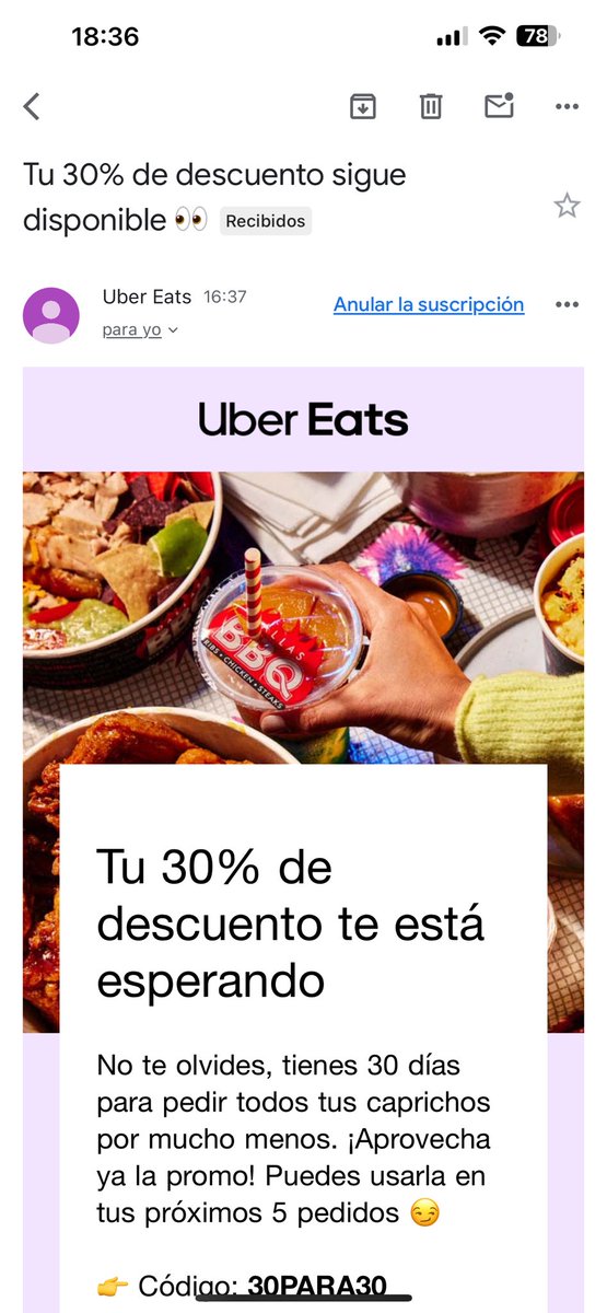 taaticamacho's tweet photo. @ubereats_es es una burla 😂me mandan descuentos y cuando quiero usarlos el app: 
Que vergüenza dan! Y cagada tras cagada los últimos 3 pedidos que he hecho https://t.co/zTaW1GFQo8
