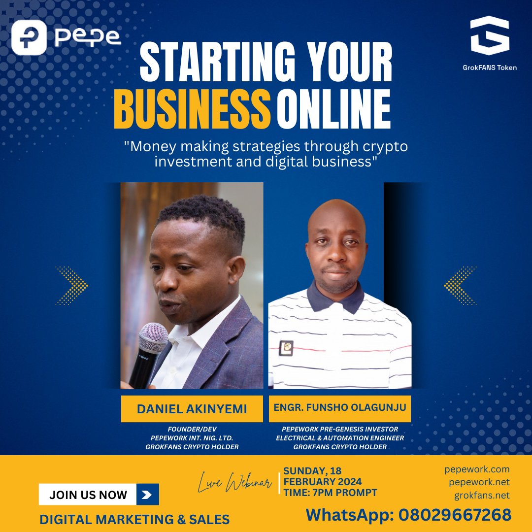 GrokFANS's tweet photo. #pepework #grokfans #danielakinyemi #funshoolagunju #bnb #eth
Join our WhatsApp group via this link:
https://t.co/t1nxgiU0X4
To learn more, be more, do more and have more.
#danielakinyemi #adelakunoladepo #pepework #grokfans #grok #bnb #eth #crypto #digitalasset https://t.co/6T0DxTQ2Pi
