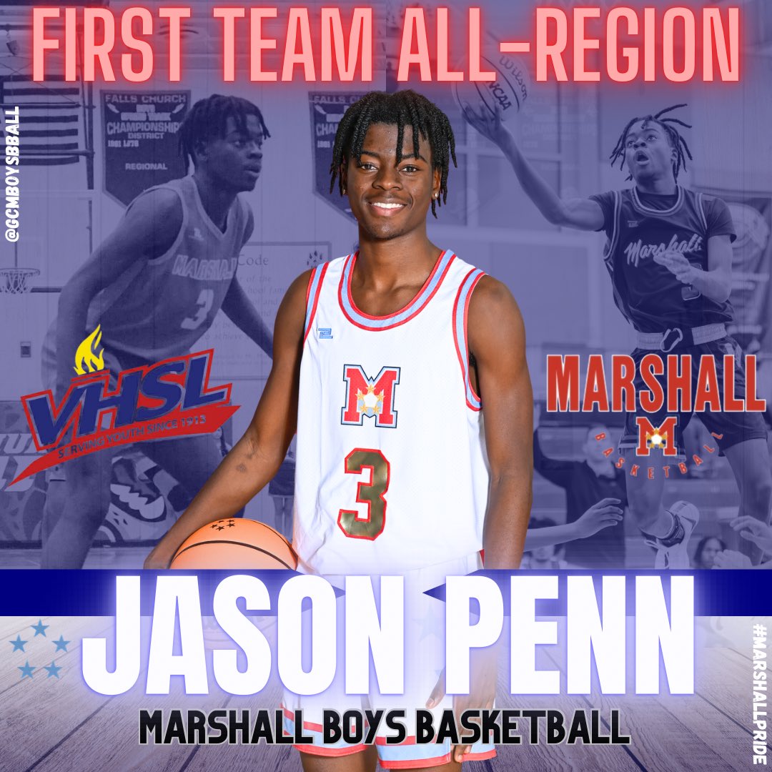 Marshall Boys Basketball is pleased to announce Senior Jason Penn has been selected as First-Team All Region!  Congratulations <a href="/jasonpennn/">Jason Penn</a>‼️

🏀🏅✨🌟
#MarshallPride