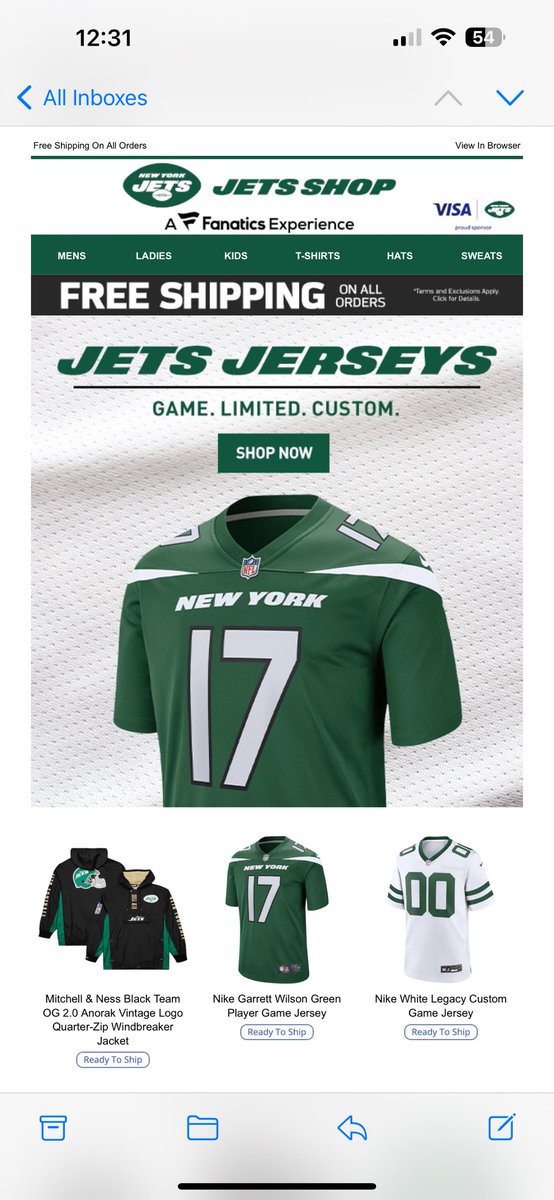 Hey <a href="/nyjets/">New York Jets</a> maybe don’t send your season ticket holders or anyone a email advertising not only a type of jersey your about to replace but also a player who just changed their number