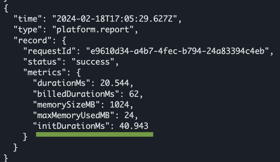ryancormack's tweet photo. I'm not the first to say 🤔, and I know I won't be the last, but wow. The LLRT Javascript runtime on Lambda is fast 🚀. Init Duration is super low, and memory use even lower 🤯. Has loads of benefits to your wallet and the customers experience. Full post coming soon! 📖 https://t.co/LnXVFiG5Ps