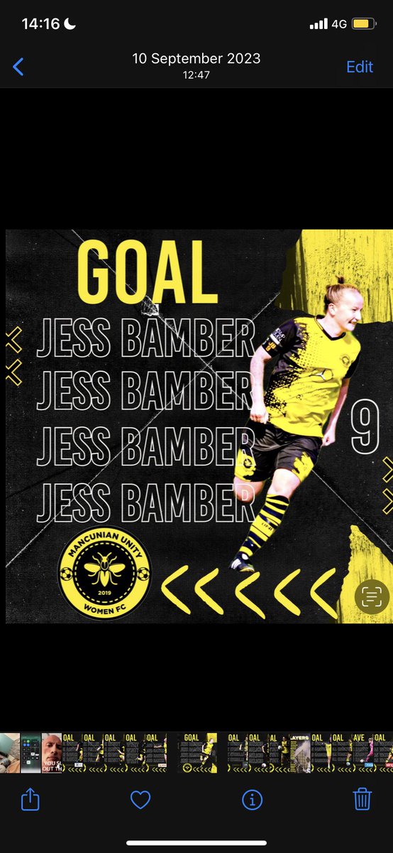 MancunianUnity's tweet photo. 88’ GOALLLLLL UNITY. 

A crunching tackle winning all ball from E.Siddle that starts an attack. C.Gordon drives into the backs lifting her head and squaring it to J.Bamber, Plays a one two with the crossbar and heads home comfortably. https://t.co/LCuJdOsrFU