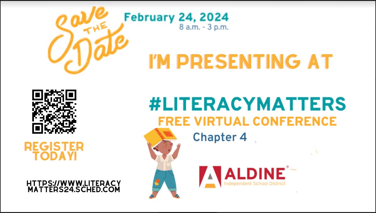 emytomita's tweet photo. I'm excited to speak at #LiteracyMatters Conference this Saturday, February 24, at 2pm about #CBPLs https://t.co/FAALQxtAFH #literacymatters24 @sched @clynvan1 Don't forget to sign up for this FREE virtual conference! https://t.co/dNBwXocQ8x