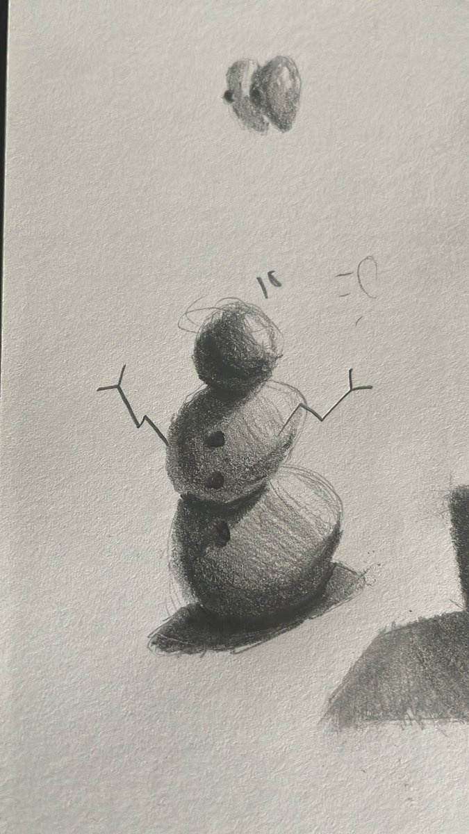 don't have snow in Cali so I doodled a snow man with no face 