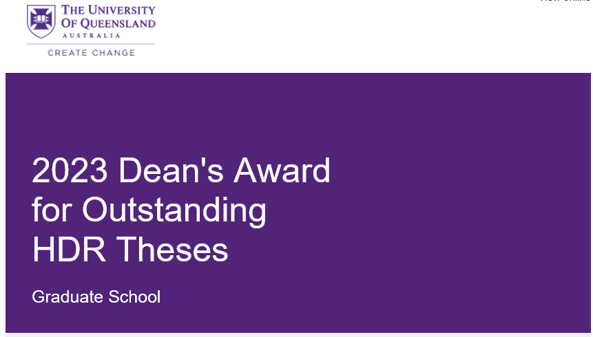 Very happy to have been awarded the @UQ_News Dean's Award for Outstanding PhD thesis! Big thanks to my supervisors and mentors @NWebster_Micro @StevenJRobbins @lnrix @MichiWagner4 for their support and feedback!