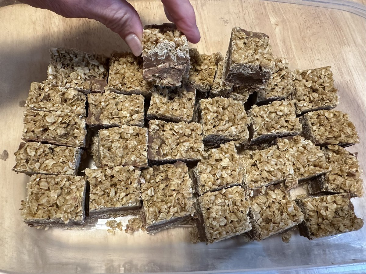 jacroy67's tweet image. Back to #weekendbaking adventures after my trip away:
1) Ted Lasso biscuits (sooo good)
2) Oat chocolate peanut butter bars 
3) Lemon blueberry loaf