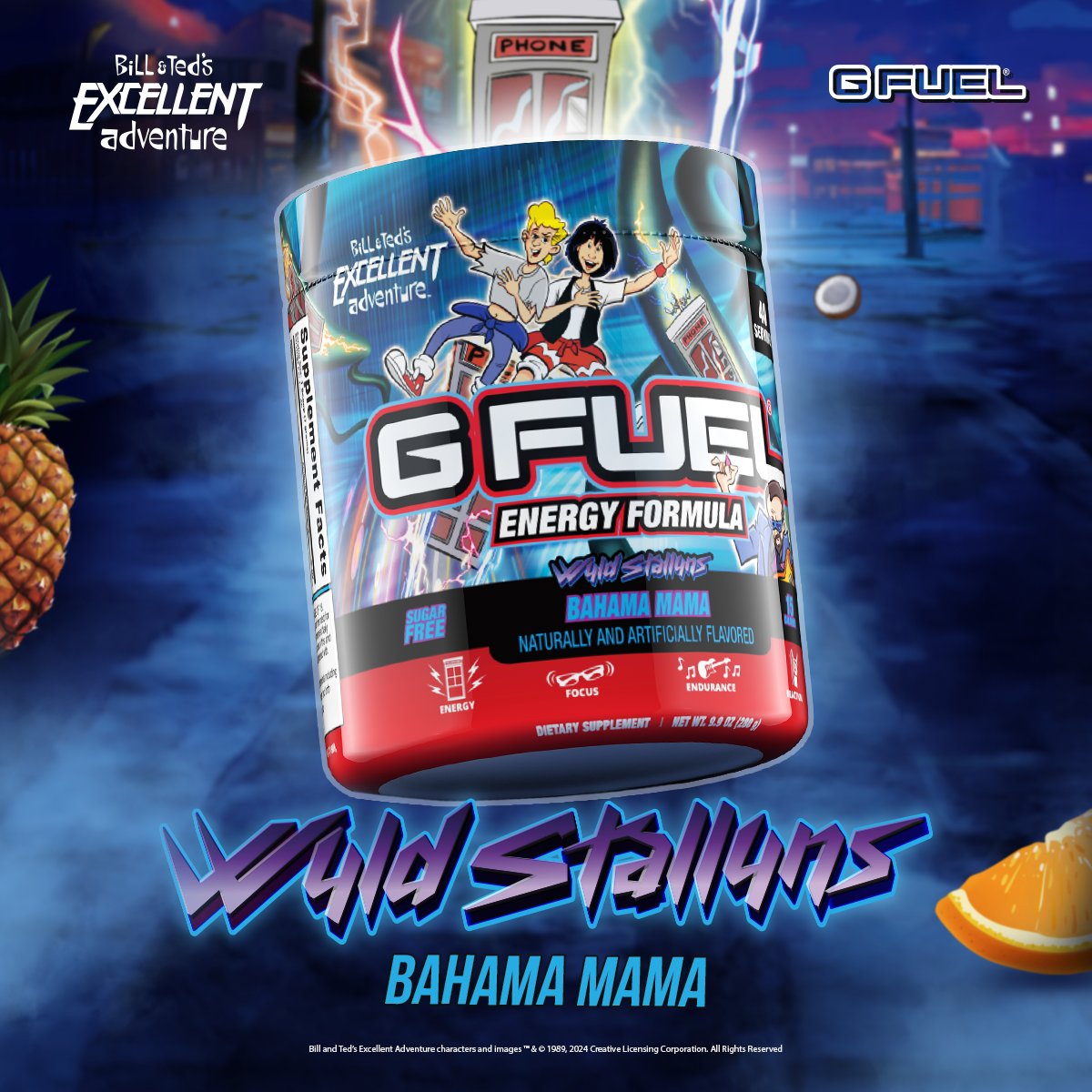 🎸 Peep the deets below & come join us for a BODACIOUS #BillAndTed x #GFUEL Collection LAUNCH STREAM tomorrow! 💙 𝗥𝗧 + 𝗙𝗢𝗟𝗟𝗢𝗪 to win a Tub! 2 winners picked after the stream! ⏰ : Feb 19th! 3pm ET! 🖥️ : GFUEL.ly/live