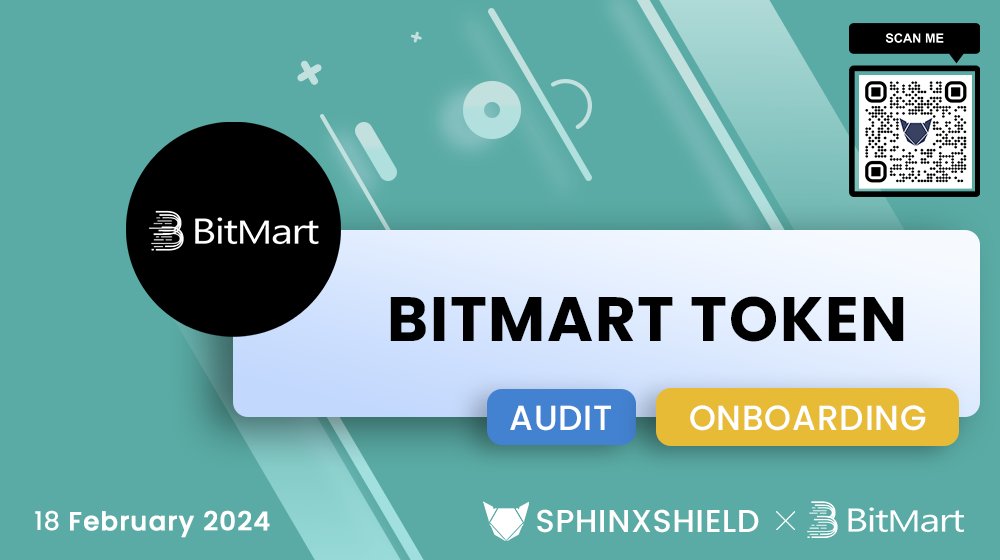 🚀 Big news! SphinxShield is auditing Bitmart Token, the backbone of <a href="/BitMartExchange/">BitMart</a>.

🛡️ Our team will ensure robust security for the crypto community.

Stay tuned for updates!

#SphinxShield #BitmartToken #SecurityAudit #Bitmart