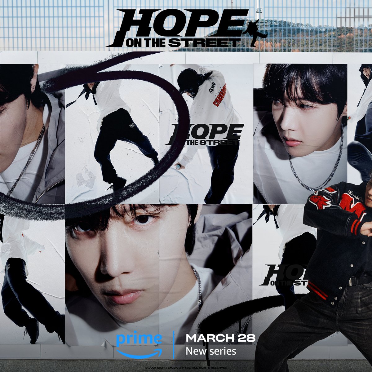 primevideoph's tweet photo. #JHOPE is coming. 

Dance to the beat. Feel the music. #HopeOnTheStreet premieres March 28, on Prime Video. https://t.co/KNY3zRxsrM