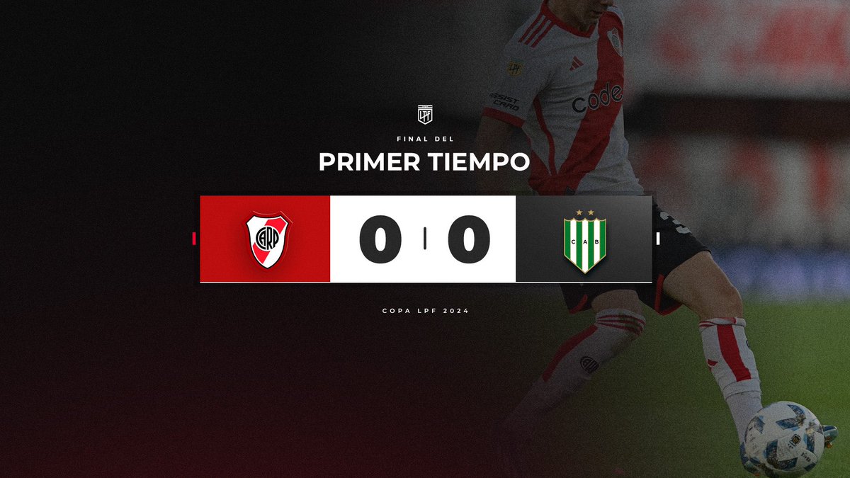 🔚 Final del primer tiempo. River 0 - Banfield 0.

#VamosRiver ⚪️🔴⚪️