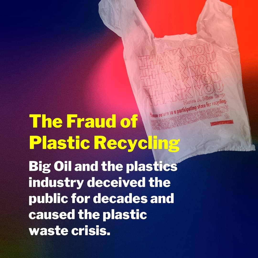 Big oil and the Plastics  industry deceived the public for decades  about the recyclability of Plastics ,which cause plastic crisis. #MakePollutersPay