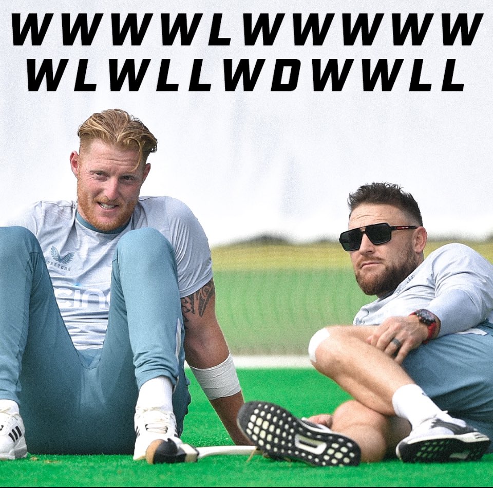 Just a bit of context for all the Bazball naysayers out there…. (btw The ‘D’ was the rain-affected Old Trafford test last summer) Would you have taken this after Windies 2022? #Bazball #INDvENG (thanks to @TheCricketerMag for the graphic) #BenStokes #EnglandCricket