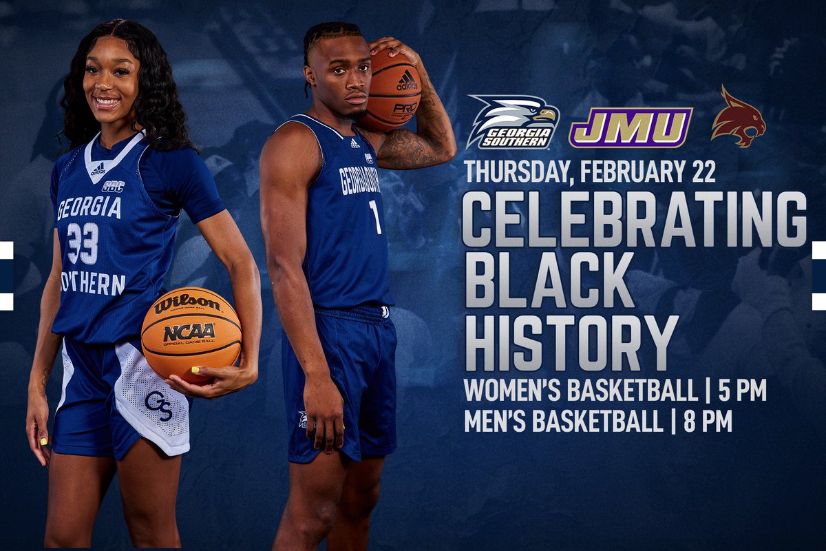 GS_AthMKTG's tweet photo. Back in Hanner Fieldhouse for doubleheader Thursday
🆓 Celebrates Black History Month T-shirts @ entrance when entering Hanner.
Georgia Southern NPHC will be performing during halftime
#PackHanner🏀🦅 https://t.co/QYJMyZH6R4