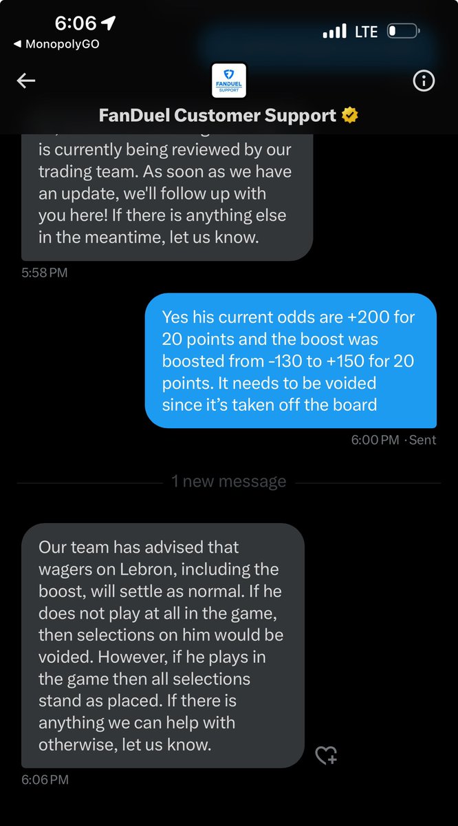 Kieransull45's tweet photo. @FDSportsbook took the boost down for LeBron since his minutes restriction for tonight’s game was announced and his odds for 20+ points were moved to +200 but they won’t void the all star game “boost” they offered which is less than his current odds. Shame on you Fanduel https://t.co/F6UHm0hU4o