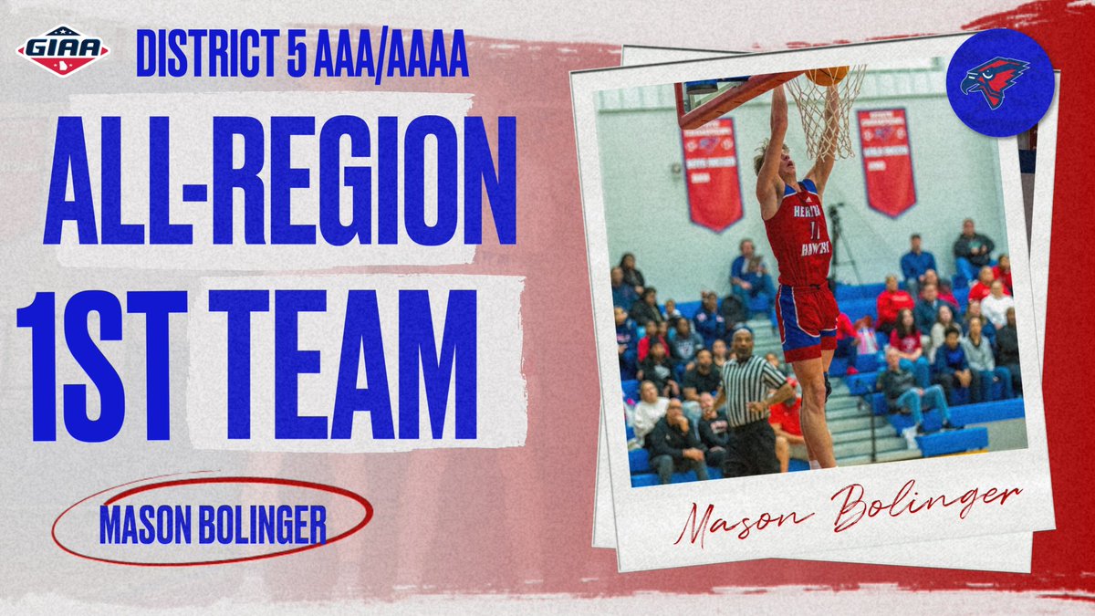 Congratulations to senior guard/forward, Mason Bolinger (<a href="/Mason_Bolinger/">Mason</a> ), on making the AAA/AAAA District 5 All-District First Team! #ProtectTheNest 🔵🔴🏀