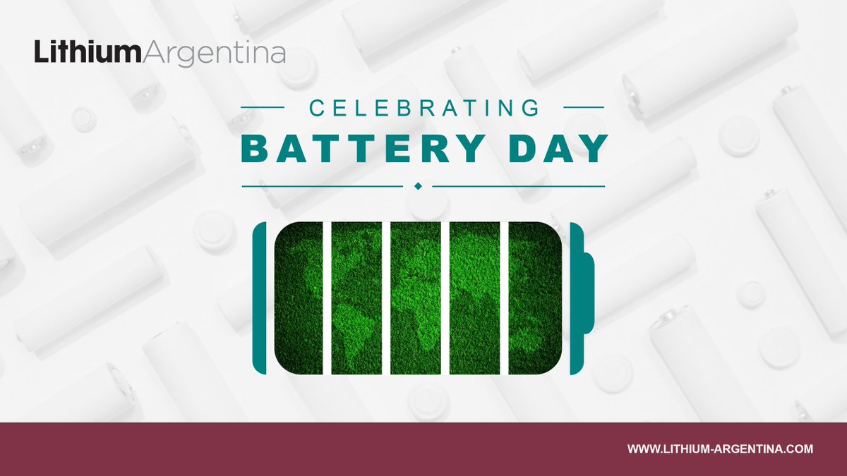 Happy #BatteryDay! At Lithium Argentina, we're proud to play a crucial role in the sustainable future with our responsibly sourced #lithium. From electric vehicles to renewable energy storage, lithium-ion batteries are powering the way to a greener tomorrow.