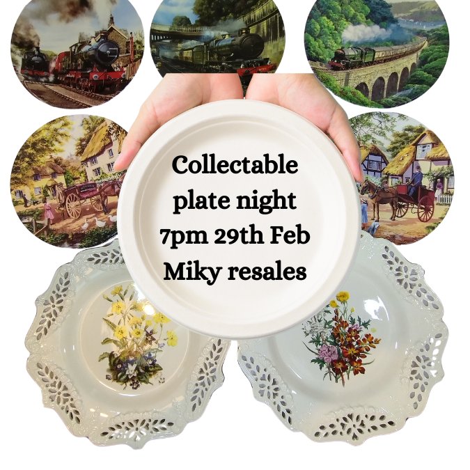 Collectible plate auction #mikyresells #whatnot on 29th Feb at 7pm #vintageplates #collectibleplates #collectibles see you there all plates are vintage and in amazing condition all start at low starts and are all with papers and original box