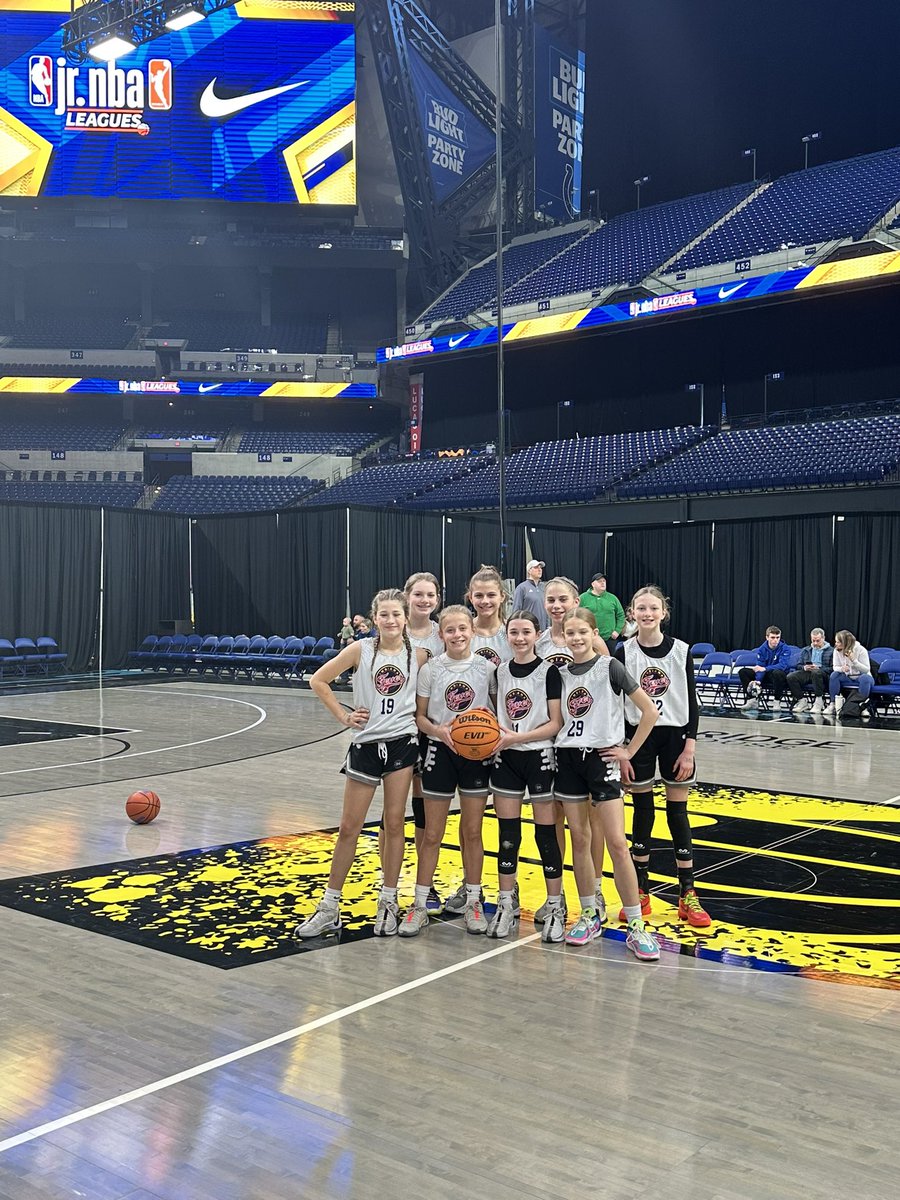 IBC14uMiller's tweet photo. Really cool for our team to experience playing at Lucas Oil Stadium today and winning the @jrnba All Star Weekend 12u girls tournament! Memories that will last a lifetime! https://t.co/U4q3UF3YWF