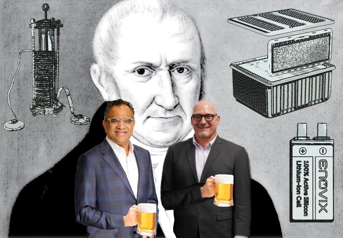 $EOSE $ENVX Joe and Raj celebrate #NationalBatteryDay by raising a glass to the inventor of the battery, Alessandro Volta
