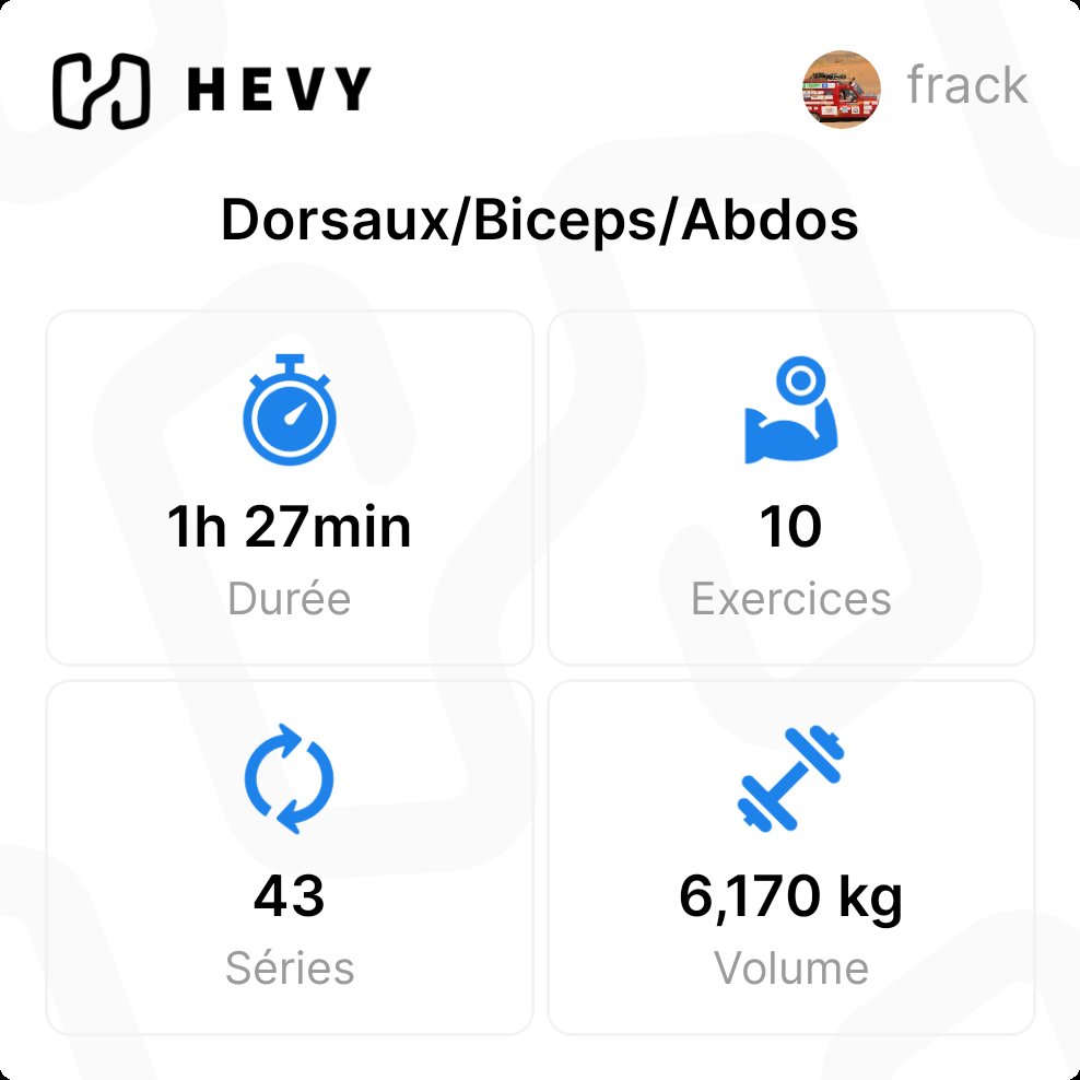 FS_frack's tweet image. Changement de programme ! 

Pas de course a pied finalement aujourd'hui mais une bonne séance dos/biceps/abdos 💪

Demain on fait la séance jambe on lâche pas 💪