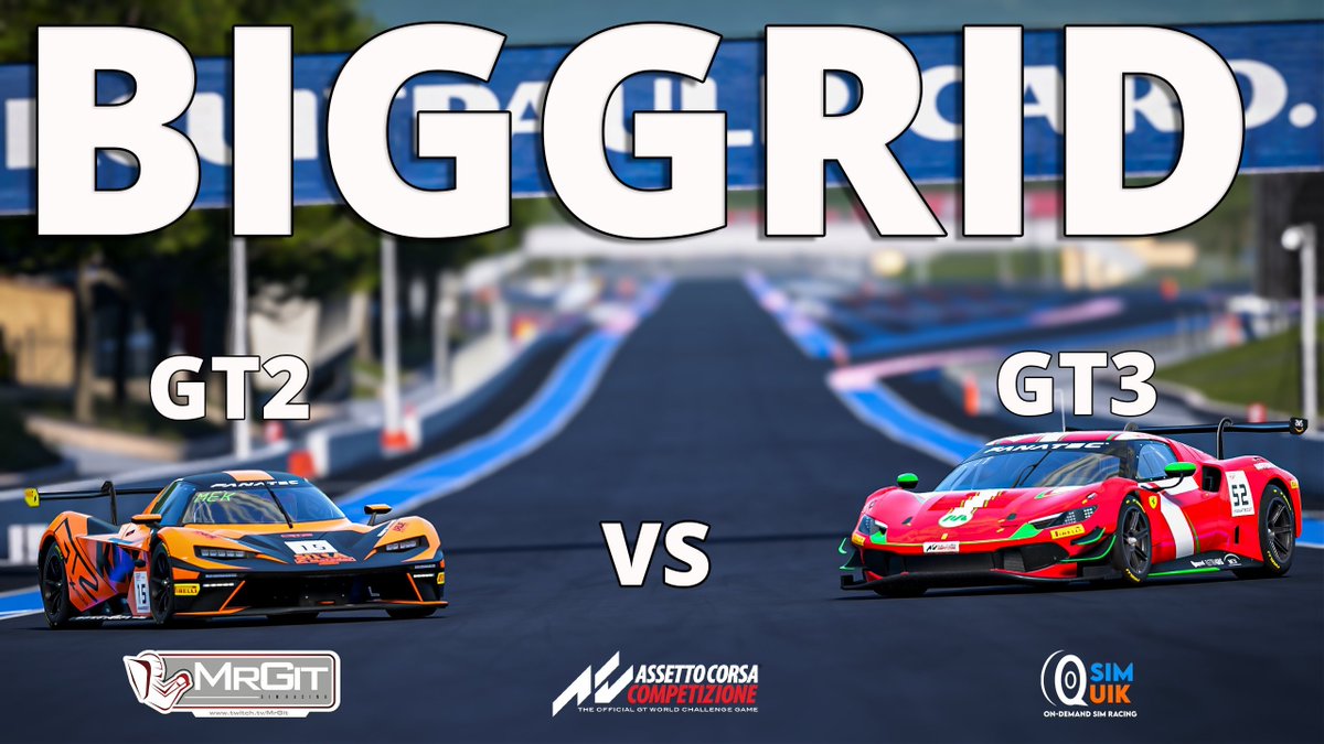 vroom_tm's tweet photo. Open Day by @_mrgit
- Biggrid | Paul ricard GT2 vs GT3 ๐ซ๐ท 1h30
Driver : @PyDeIta
๐บ https://t.co/9g3I2dEBEF
#AssettoCorsaCompetizione #Vroomtm #Biggrid https://t.co/SaqrwYMmpU