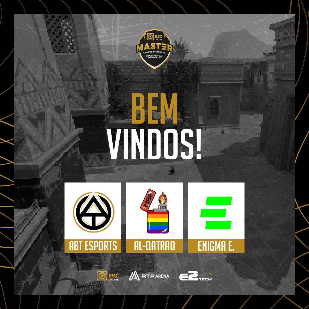 MasterLeaguePT's tweet photo. Os Enigma Esports juntam-se a @abtesports_org e AL-QATRAO na Contenders Stage da @ESC_ESConline Master League Portugal XIII. 🔥

#MLPCS2 #ESCONLINEMLP https://t.co/RbVtrWyD9z