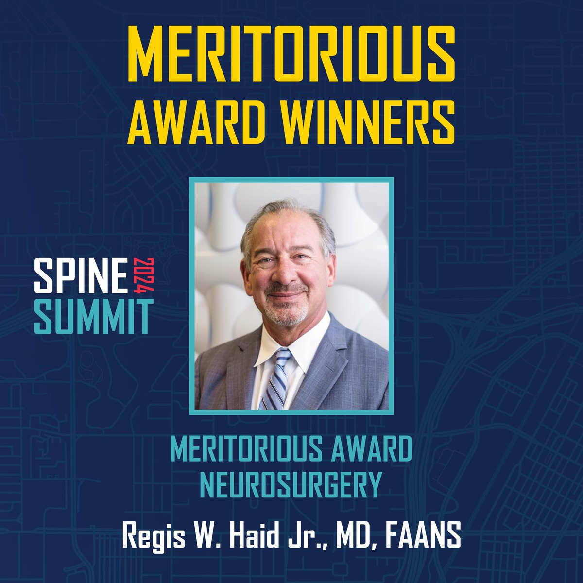 AANSNeuro's tweet photo. Congratulations to the brilliant minds and dedicated professionals who are receiving Meritorious Awards at the 2024 #SpineSummit. Your unwavering commitment to advancing spine care is truly inspiring. https://t.co/w0XxQVquQl