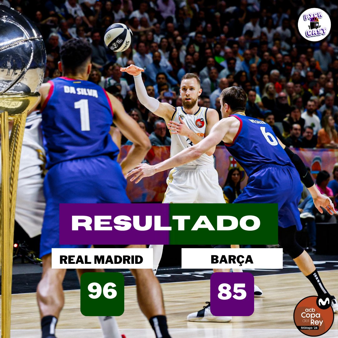Pick&Cast (@pickandcast) on Twitter photo 🏀 FINAL 🏀
⚪⚪ El Real Madrid se alza con el título de la Copa del Rey tras imponerse al Barça en un partidazo (96-85).
⭐ Vincent Poirier: 17 puntos, 8 rebotes, 3 robos y 2 tapones.
📸 <a href="/RMBaloncesto/">Real Madrid Basket</a>
#CopaACB #HalaMadrid 🏀 FINAL 🏀
⚪⚪ El Real Madrid se alza con el título de la Copa del Rey tras imponerse al Barça en un partidazo (96-85).
⭐ Vincent Poirier: 17 puntos, 8 rebotes, 3 robos y 2 tapones.
📸 <a href="/RMBaloncesto/">Real Madrid Basket</a>
#CopaACB #HalaMadrid