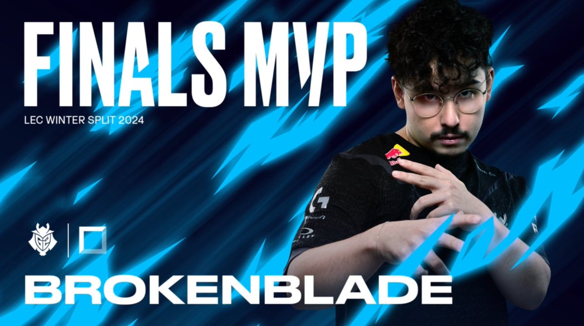 G2League's tweet photo. YOUR LEC WINTER FINALS MVP @BrokenBlade 🌹 https://t.co/JKP06wEDJi