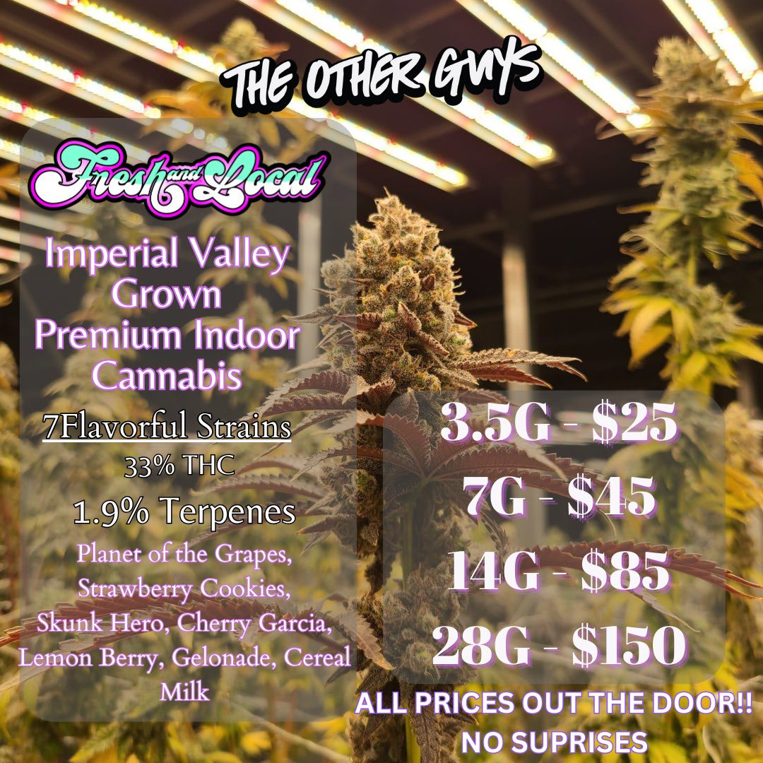 ⛽️🔥🤤
📍IMPERIAL VALLEY
#HeberCa #ImperialValley #ElCentro #Brawley #Calipatria #Seely #Yuma #Winterhaven #PalmSprings #PalmDesert #Dispensary #ConsumptionLounge #Cannabis