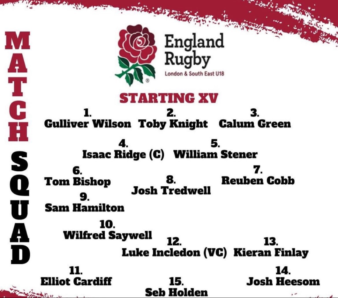 TJRFC's tweet photo. 🔴🔵 A huge congratulations to TJs academy captain, Isaac Ridge, who captained England London South East Division U18s to a 24-19 victory over the Midlands today. 
Isaac has also started to train with the TJs 1st XV recently https://t.co/ACaOuA4e8H