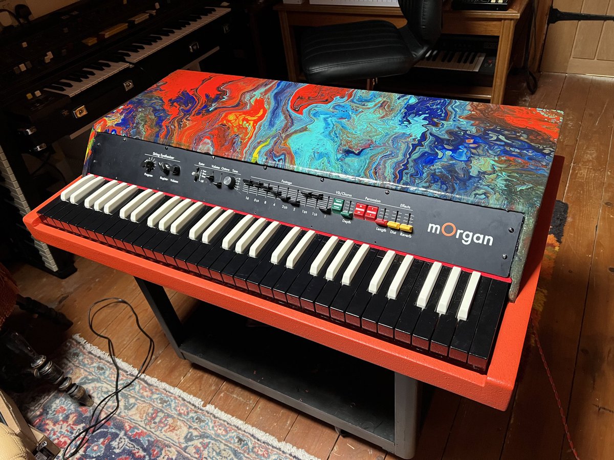 The ‘mOrgan’ - I created this combo organ complete with paint job. It’s a re-housed Yamaha Reface n Strings. Build and electronics expertly achieved by good pal Phill Scragg