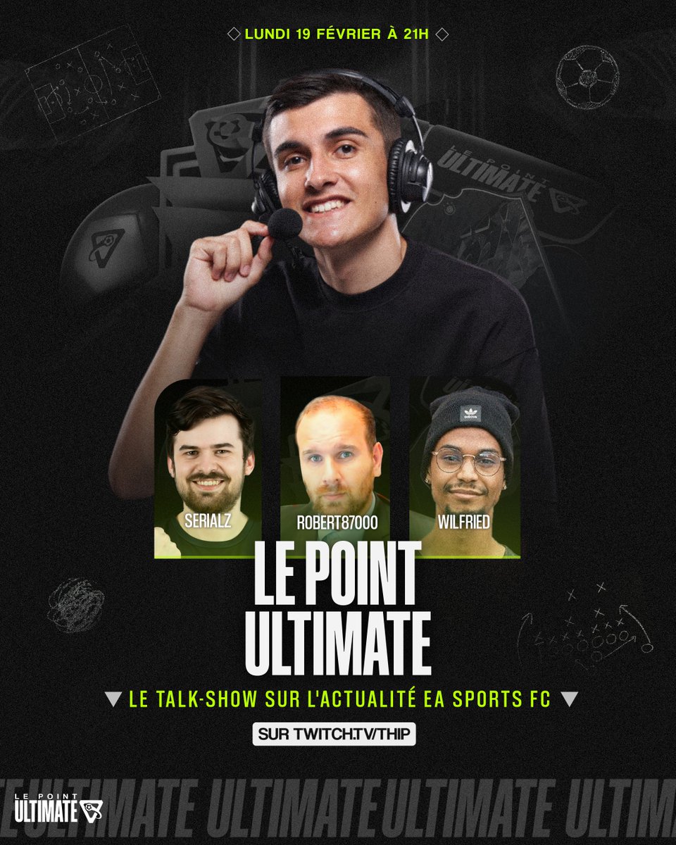 ThipOff's tweet image. ⚽️ LE POINT ULTIMATE ⚽️

Rendez-vous demain à 21h sur ma chaîne Twitch avec @robert87000 pour une émission spéciale Future Stars ⭐️

On parlera de l'évènement mais aussi de la nouvelle MAJ Gameplay 👀