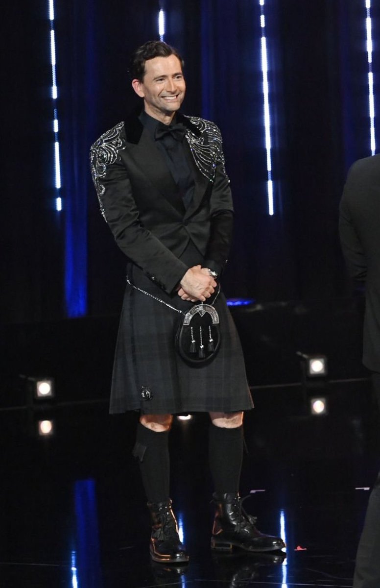 Kat_Yesari's tweet photo. Can David Tennant please host everything. Preferably in a kilt. With Michael Sheen? Thanks. #BAFTAs https://t.co/vqEW3MAoiX