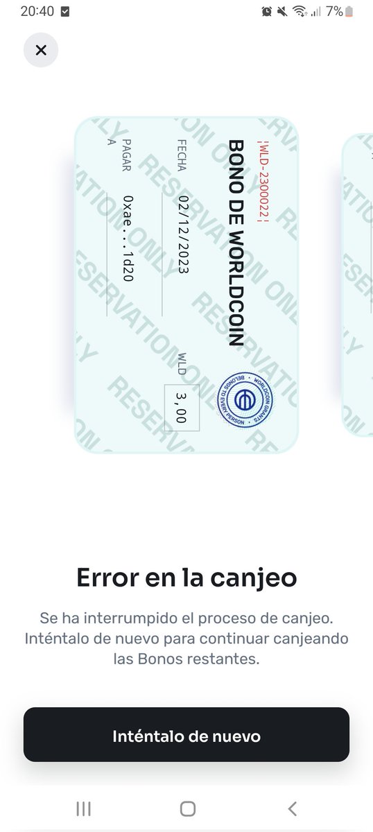 A_hillaa's tweet photo. @worldappsupport Hola, no entiendo cuál es el problema. Podríais ayudarme? https://t.co/XoqbbpxLt0