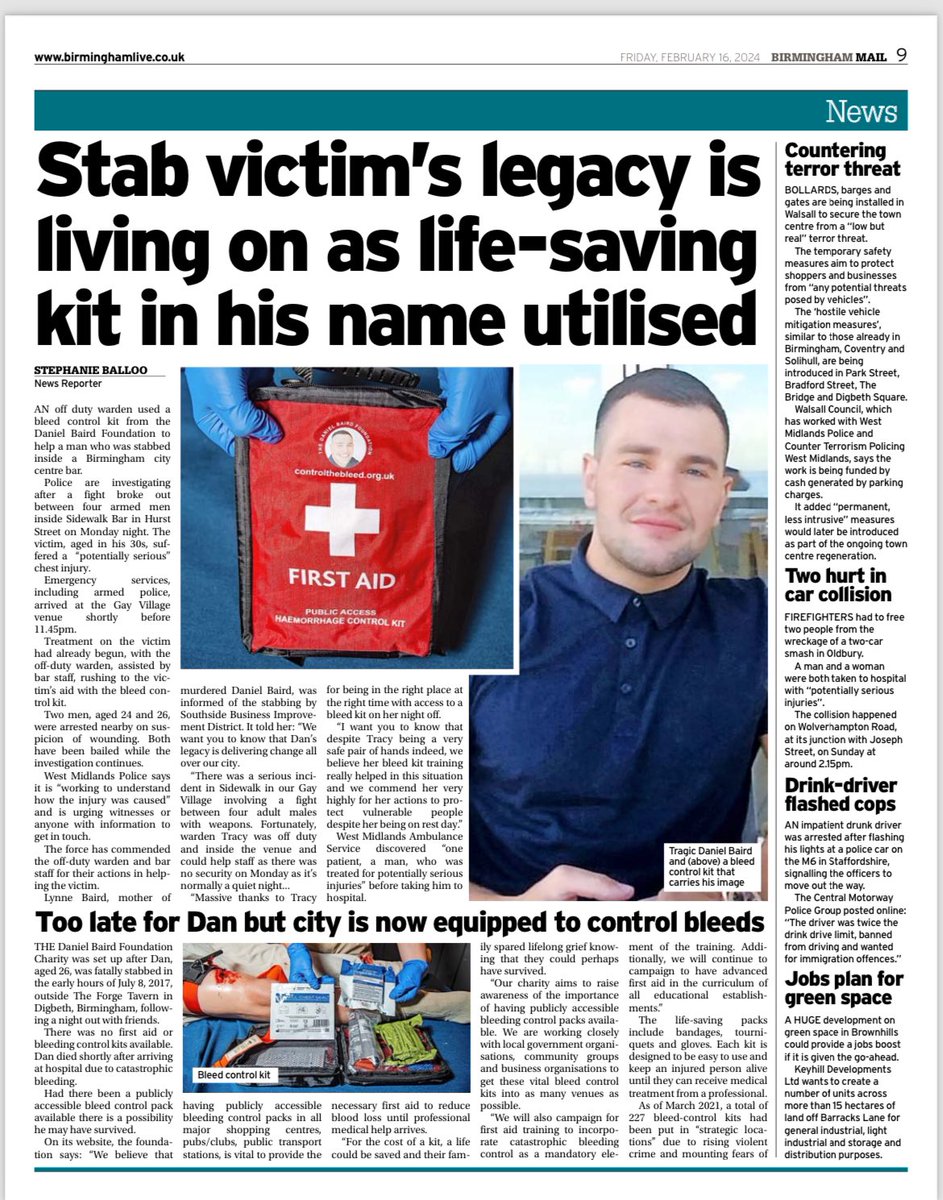 Thanks to @JournoBalloo for this informative article highlighting the importance of Bleed Control Kits.
Our beautiful Dan would be so proud of you mom @lynnebaird8 
So many people try to ruin your spirits and you never give up. Just continue to save lives!❤ #since2017 #bleedkit