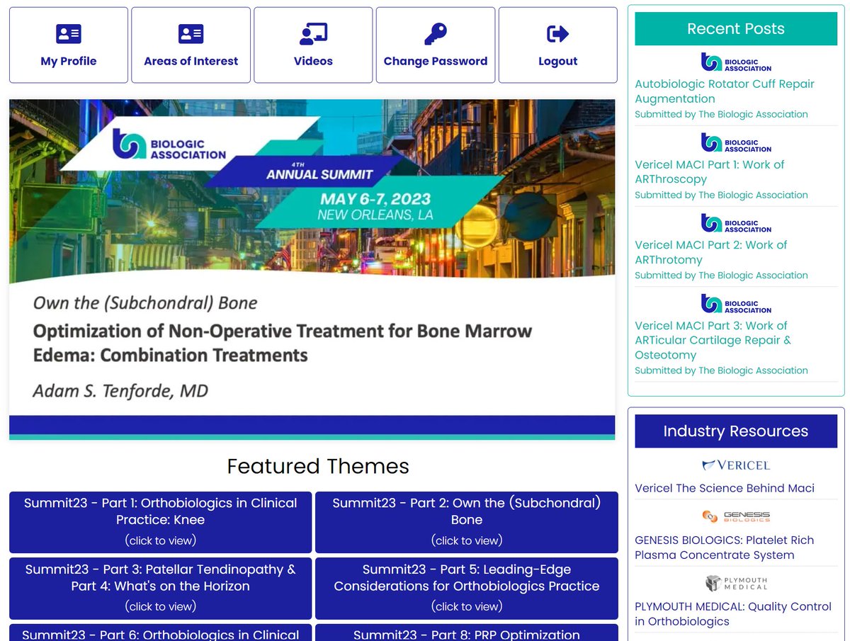 Have you accessed the Biologic Association's Education Dashboard? The newly revamped website contains more than 260 biologics videos and articles. View content from past Summits, industry partners and the eight BA Members Organizations. tinyurl.com/2s4ythn4