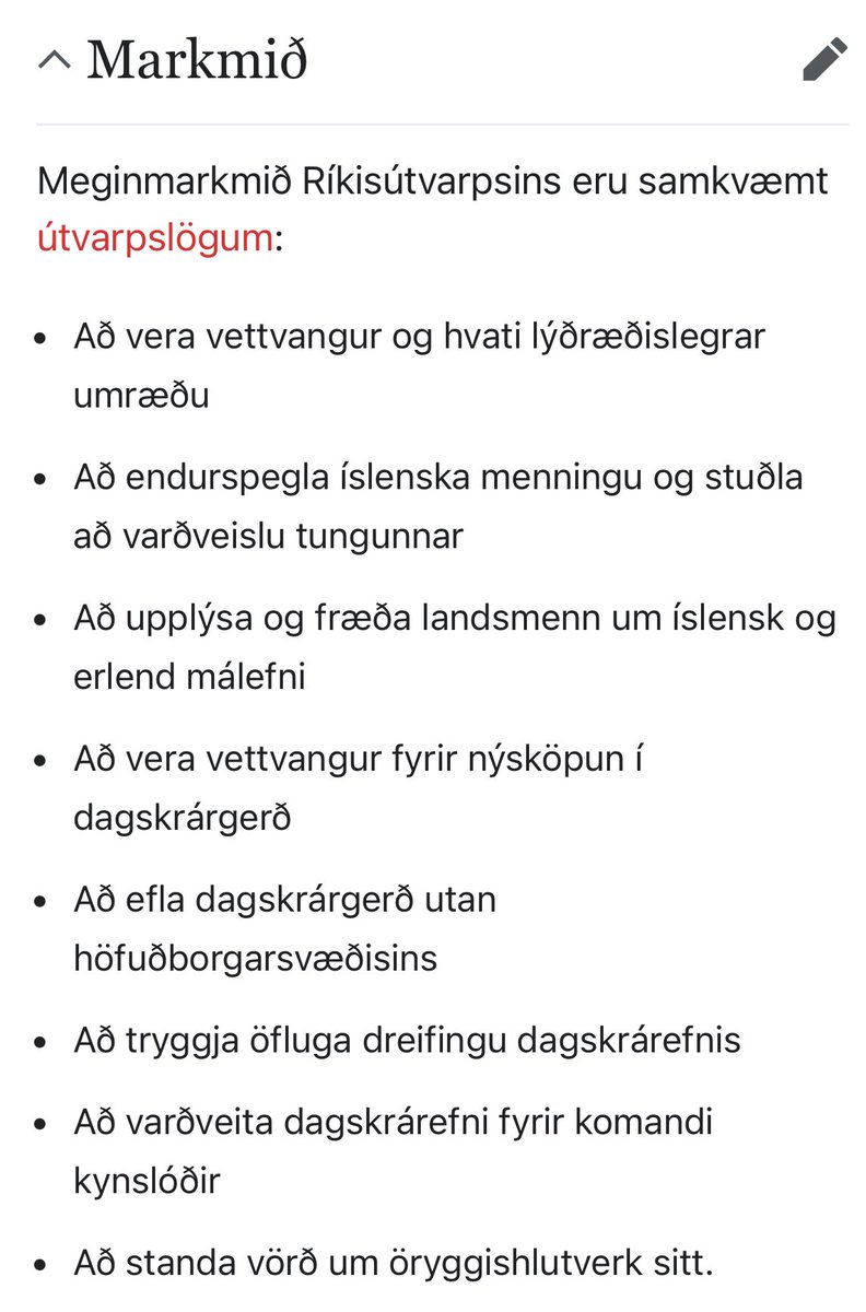 XD rembist enn við RÚV “Meginhlutverk RÚV hafi alltaf verið að varðveita íslenska tungu og menningu og segir Óli tíma til kominn að stofnunin einbeiti sér að því hlutverki.😆Fyrst og fremst <a href="/OliBjornKarason/">Oli Bjorn Karason</a> “ad vera vettvangur og hvati lýðræðislegrar umræðu”