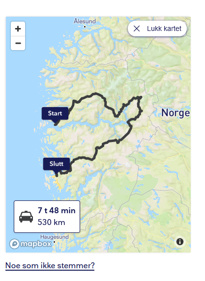 Trur kanskje at <a href="/Entur_AS/">Entur</a> har litt igjen å gå på før rutealternativa har ein særleg verdi. Trur ikkje eg hadde gjort dette mellom Rysjedalsvikja og Bergen.