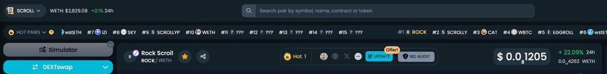 cryptoloser305's tweet photo. $ROCK #RockNScroll #1 trending #Scroll crypto on DexScreener!!! Congrats Rockers!! π€π@rockscroll_io https://t.co/MCUBdG8TIU