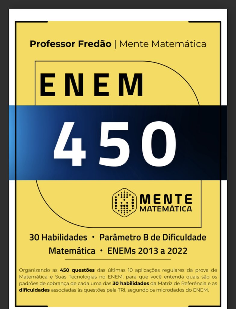 Studyvimed's tweet image. -Dica de um material que me ajudou a chegar aos 39 acertos em matemática e a entender um pouco como funciona o TRI. +