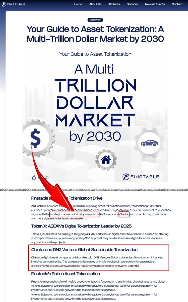 <a href="/FinstableCo/">Finstable</a> recognizes <a href="/ChintaiNetwork/">Chintai</a> as an #RWA "industry vanguard", highlighting its sustainable tokenization collaboration with DNZ Venture Global, launching this March, powered by $CHEX, bringing #RWA to life . . . for everyone.

finstable.co.th/en/news-events…