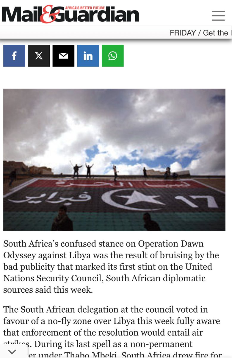 bchicalia's tweet photo. @matinyarare March 2011 SA voted for the resolution that resulted in Gadaffi’s ouster. Please get informed. https://t.co/yJYzYaJsZ5