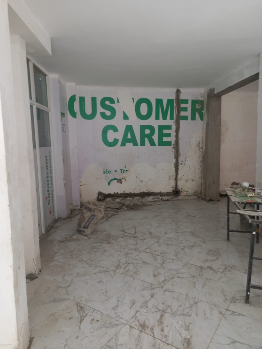 NEXIN_ke's tweet photo. This is was the first shop, location : Mlolongo, the walls had to be renovated, before we could move foward to interior finishing. 

The project was halfway done by now. https://t.co/62L9ftDEnA