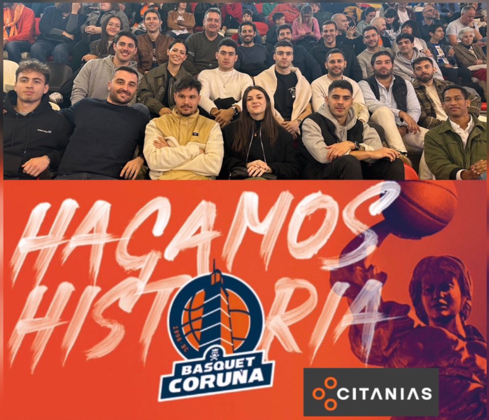 Acompañando al <a href="/basquetcoruna/">Leyma Basquet Coruña 🍊</a> a hacer Historia. #CITANIAS compartiendo valores y animando al equipo en “O Forno de Riazor”